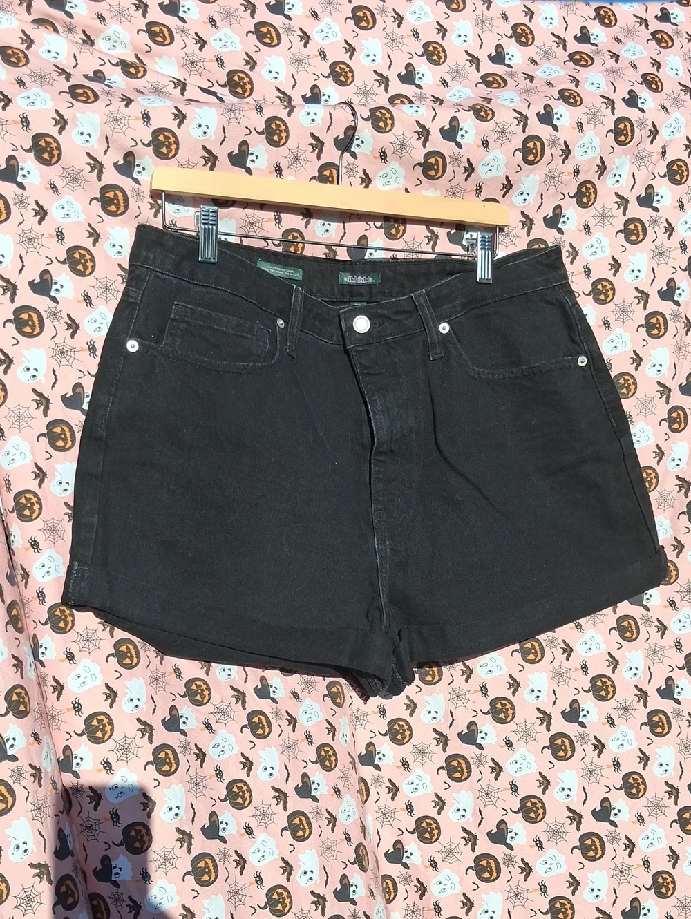 wild fable Black High-Rise Denim Shorts